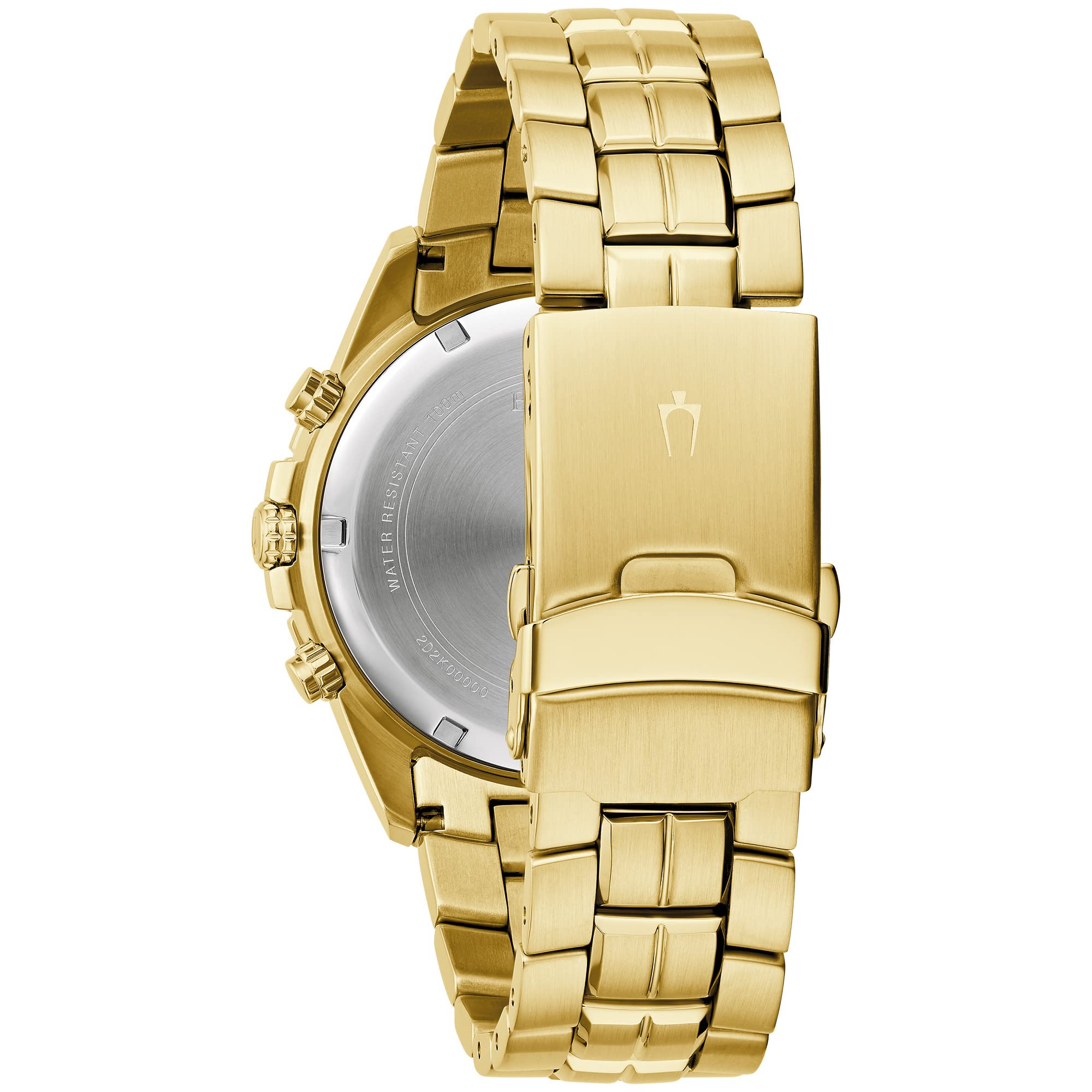 Bulova Men's Marine Star Gold Chronograph Stainless Steel Watch, Black Dial Style: 98B406