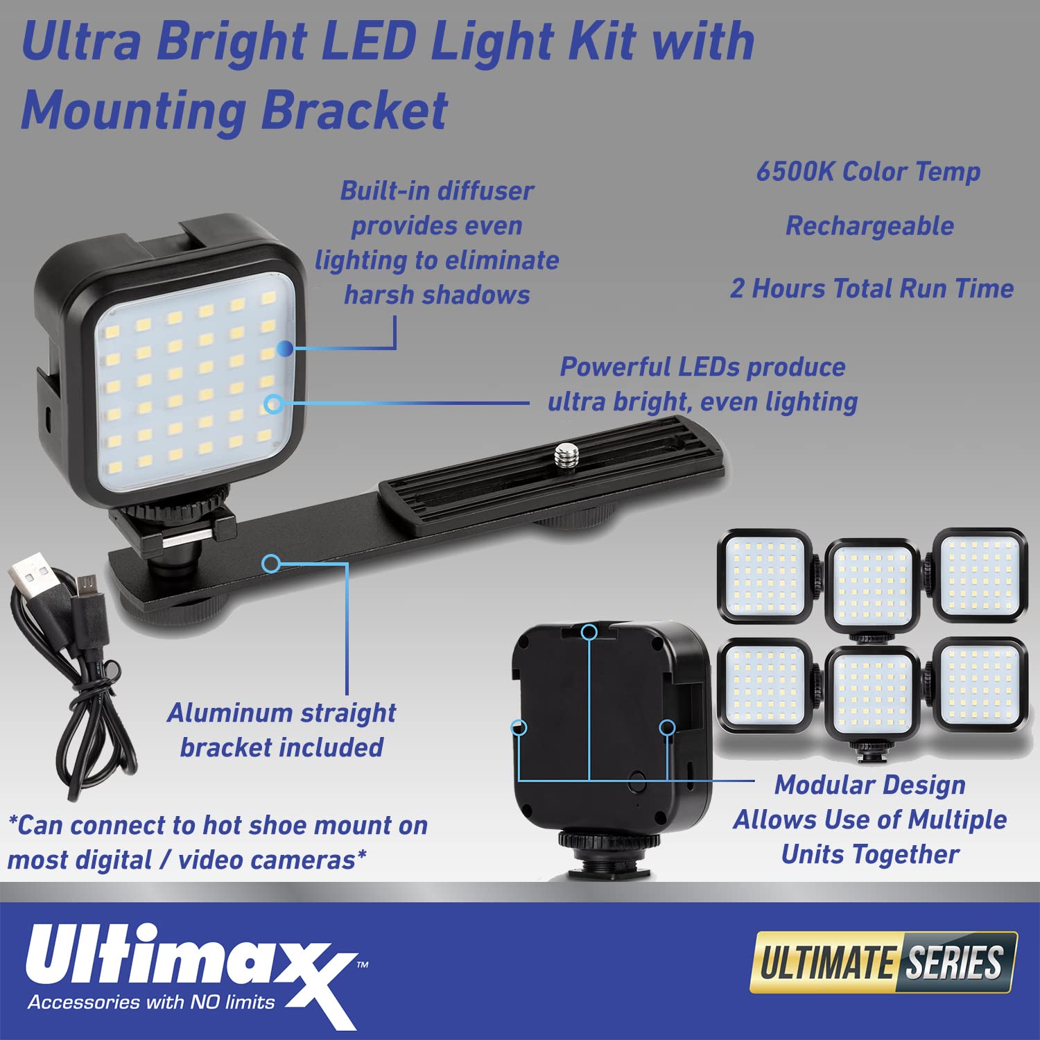 Ultimaxx Essential ZV-1F Camera Bundle (White) - Includes: 64GB Extreme Memory Card, 4PC Macro Close-Up Filter Kit, Replacement Battery, Ultra-Bright LED Light Kit & More (20pc Bundle)