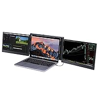 Triple Portable Monitor for Laptop - P2 Pro 13.3'' Full 1920x1080p HD IPS Dual Extender Screen for 13.3''~17'' MAC/Windows/Linux Laptop with USB-C & USB-A