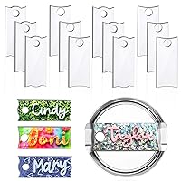 Sublimation Name Plate for 30 Oz Stanley Cups,12 PCS Acrylic Nameplate Personalized Name Tag Blank Compatible with Stanley Tumbler Topper Lid Accessories (transparent)
