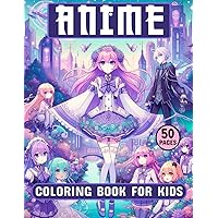 Anime Coloring Book For Kids: 50 Pages Of Japanese Anime Characters and Manga Art - Animation Coloring Book for Kids Ages 8-12