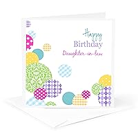 Happy Birthday Daughter-in-law - colorful dots on white - Greeting Card, 6 x 6 inches, single (gc_165133_5)