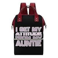 Get My Attitude from Auntie Waterproof Mommy Backpack Large Capacity Nappy Bag Multifunction Travel Bag