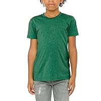 Youth Triblend Short Sleeve Tee Poly Cotton Rayon T-Shirt Crewneck Tee Side Seams Retail Fit T-Shirt for Boys