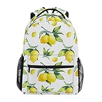 ALAZA Watercolor Lemon Tropical Fruit Backpack Purse with Multiple Pockets Name Card Personalized Travel Laptop School Book Bag, Size M/16.9 inch