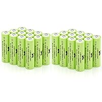Ni-MH AA Rechargeable Batteries, Double A High Capacity 1.2V Pre-Charged for Garden Landscaping Outdoor Solar Lights, String LiNi-MH AA Rechargeable Batteries 600mAh 12pack + 1000mAh 12pack