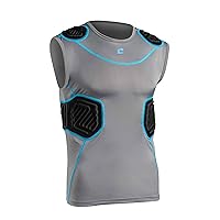 CHAMPRO Men's Bull Rush Football Compression Shirt with Integrated Cushion System