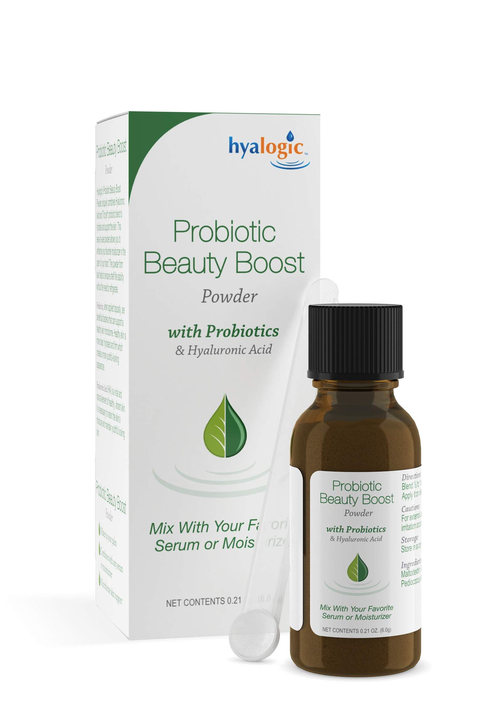Hyalogic Probiotics Skin Powder -Beauty Boost: Create your Own Probiotic Topical Serum –Probiotic & Hyaluronic Acid Powder –Gluten Free-Vegan Friendly-Dry Free-Cruelty Free (.21 oz.) 6 gram