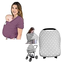 KeaBabies Baby Wrap Carrier and Car Seat Covers for Babies - All in 1 Original Breathable Baby Sling, Lightweight, Hands Free Baby Carrier Sling -Nursing Cover, Baby Car Seat Cover - Baby Carrier
