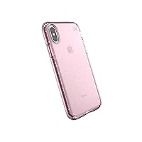 Speck Products Compatible Phone Case for Apple iPhone XS/iPhone X, PRESIDIO CLEAR + GLITTER Case, Bella Pink with Gold Glitter/Bella Pink