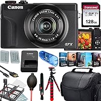 Canon PowerShot G7 X Mark III Digital Camera (Black)+128GB Transcend Memory Card+Camera Shoulder Bag+12 inch Flexible Tripod+Deluxe Accessory Bundle (Renewed)