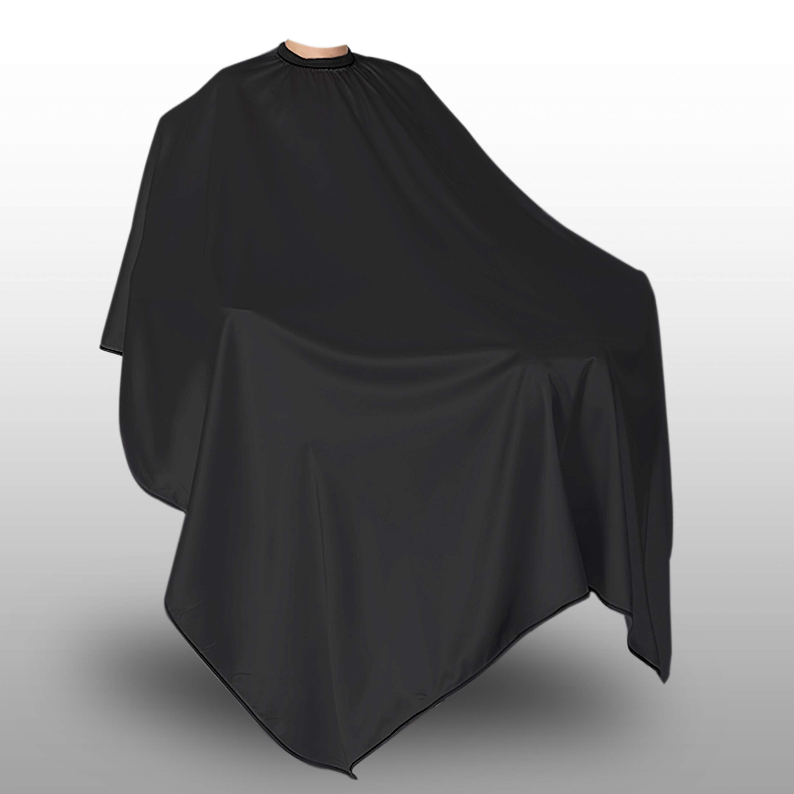 Delkinz Barber Cape Large Size with Adjustable Snap Closure waterproof Hair Cutting Salon Cape for men, women and kids black - Perfect for Hairstylists (51x59 Inch (Pack of 1))