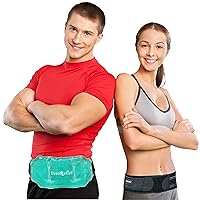 SI Belt Hip Brace-Sacroiliac Joint Support for Men or Women & Hot or Cold Gel Bead Back Therapy Wrap for Pain, Swelling & Soreness-Two Piece Bundle