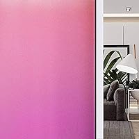 HIDBEA Frosted Window Privacy Film - Non Adhesive Static Cling Glass Stickers Sun UV Blocking Heat Control Door Covering Decals for Home Office(17.5 x 78.7 Inch, Frosted Pink)