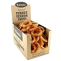 Afreschi Turkey Tendon for Dogs, Dog Treats for Signature Series, All Natural Human Grade Puppy Chew, Ingredient Sourced from USA, Hypoallergenic, Rawhide Alternative, 40 Units/Box Ring (Small)