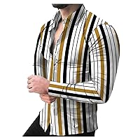 Linen Shirts for Men Printed Long Sleeve Shirts Casual Loose Printed Long Sleeve Shirts