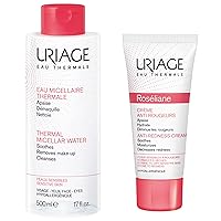 Thermal Micellar Water for Sensitive Skin 17 fl.oz.+ Roseliane Anti-Redness Face Cream 1.35 fl.oz. | Daily Routine to Inhibit the Key Factors that Cause Rosacea