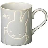 Kim Jo Pottery 406136 Dick Bruna Miffy Water Repellent Mug, Approx. 9.2 fl oz (260 ml), Gray, Made in Japan