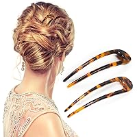 Elevate Your Style with Benefree French Hair Pins - 2-Pack of 4.72-inch Tortoise Shell U-Shape Hair Forks, Classic Cellulose Acetate Bun Hair Sticks, Chignon Vintage Hairstyle Accessories