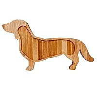 Funny Charcuterie Board Dachshund Dog Shape Serving Board Bamboo Cheese Tray Platter Servers 0.8”Ultra-Thick Cheese Board for Parties and Unique Gift
