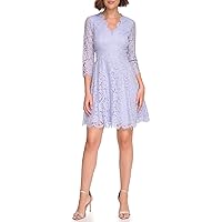 Eliza J Women's 3/4 Sleeve V-Neck Short Dress, Light Blue