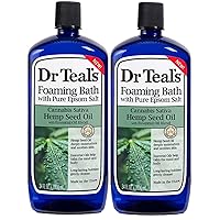 Dr. Teal's Hemp Seed Oil Foaming Bath Gift Set (2 Pack, 34oz Ea) - Cannabis Sativa Hemp Seed Oil - Essential Oils Blended with Pure Epsom Salt Calm The Senses & Alleviates Daily Stress