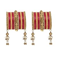 SANARA Indian Authentic Multi Color Bangles Set of 46 Pcs Traditional Partywear Jewelry for Womens & Gilrs Bangle Pair