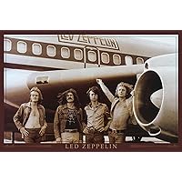 Buyartforless Led Zeppelin The Starship Airplane 36x24 Music Art Print Poster Wall Decor Classic Image, Multicolor