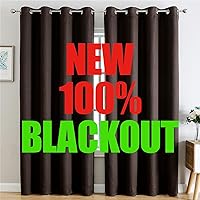 G2000 100% Blackout Curtains for Bedroom Living Room Curtains 95 Inches Long Chocolate Brown Curtains Room Darkening Window Grommet Curtain Thermal Lined Insulated Light Blocking Noise Reduce 2 Panels