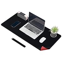 KINGFOM Desk Pad Office Desktop Protecter, PU Leather Desk Mat Blotters Organizer with Comfortable Writing Surface (47.2