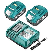 BL1860 18V 6.0Ah Battery and Charger for Makita,New Version DC18RC Charger with LCD Display Cooling Fan Compatible with LXT Li-ion Battery BL1850 BL1840 BL1830 BL1820 BL1815