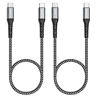 SUNGUY USB-C to USB-C Cable, [2Pack, 2FT] 60W USBC to USBC Fast Charger Cable for iPhone 15/15 Plus/15 Pro/15 Pro Max, Galaxy S23/S22 Ultra/Z Fold, iPad Pro/Air 2020, MacBook Air/Pro, PS5