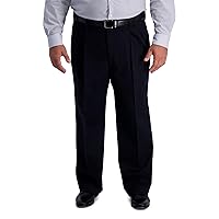 Haggar Men's Iron Free Premium Khaki Classic Fit Pleat Front Expandable Waist Casual Pant (Regular and Big & Tall Sizes)