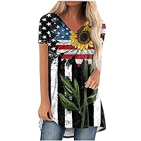 4Th of July Shirt Womens Henley Shirts for Women Short Sleeve Fitted Button Down Shirts for Women Short Sleeve Womens Tops America Womens Shirt Womens Shirts Plus Size Tunic Tops Plus Blouse White