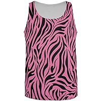 Animal World Zebra Print Sublimated Pink All Over Adult Tank Top