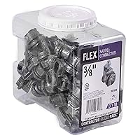 Halex – 3/8 Inch Flexible Metal Conduit – FMC – Saddle Connectors – 06703B – 50 Per Pack,Silver