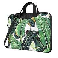 Tropical Banana Palm Leaves Print Large Capacity Portable Crossbody Cute Laptop Bag For Women Men, 13 14 15.6 in