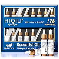 HIQILI 10ML Essential Oils 16 Set ，Independent Dropperfor，100% Natural Plant Treatment Grade，Family Life Kit
