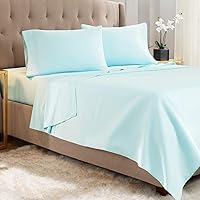 Empyrean Twin XL Sheets Set - 3 PC Super Soft Twin XL Bed Sheets - Double Brushed Microfiber XL Twin Sheets - Hotel Luxury Light Baby Blue Bed Sheets Twin XL Size, with 4 Corner Elastic Straps
