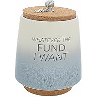 Pavilion - Whatever I Want Fund 6.5-inch Unique Ceramic Piggy Bank Savings Bank Money Jar with Cork Base and Cork Lid, Ombre Blue