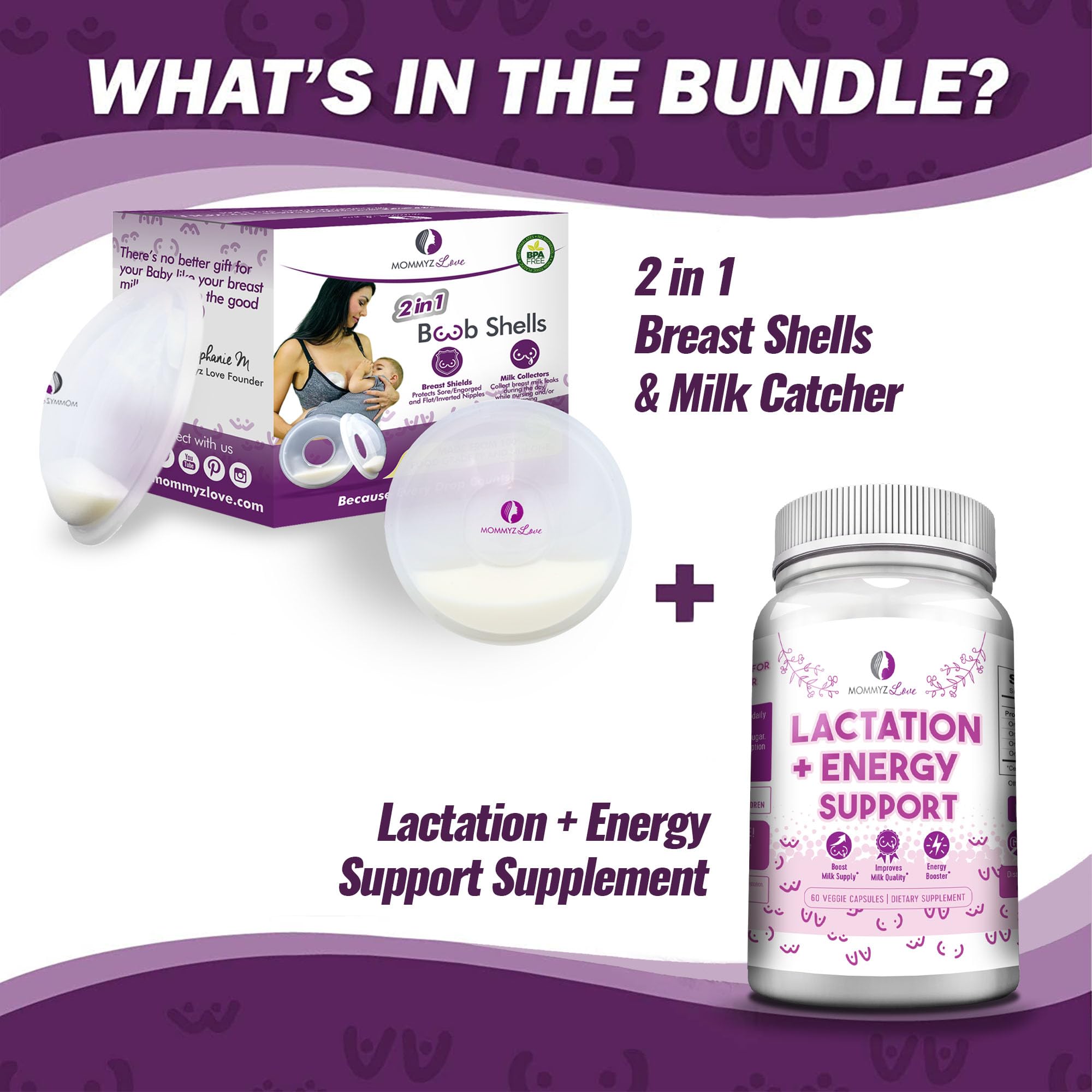 Ultimate Breastfeeding Essentials Bundle: Breast Milk Collection Cups + Lactation Supplement for Increased Breast Milk, Nipple Relief, and Postpartum Recovery and Enhance Nursing Experience