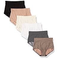 Warner's Women's Blissful Benefits Dig-Free Comfort Waistband Microfiber Brief 6-Pack Rs9046w