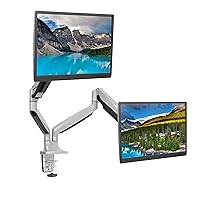 Mount-It! (MI-1772) Dual Monitor Arm Mount Desk Stand Two Articulating Gas Spring Height Adjustable Arms | Fits Up To 32