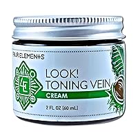 Look! Toning Vein Cream, Certified Organic Skincare with Horse Chestnut and Gotu Kola, 2 OZ