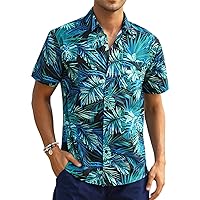EISHOPEER Men's Hawaiian Shirts Short Sleeve Button Down Floral Tropical Holiday Beach Shirts S-3XL