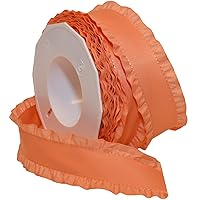 Morex Ribbon Double Ruffle Ribbon, 1-1/2-Inch by 16.5-Yard, Peach (96509/15-034)