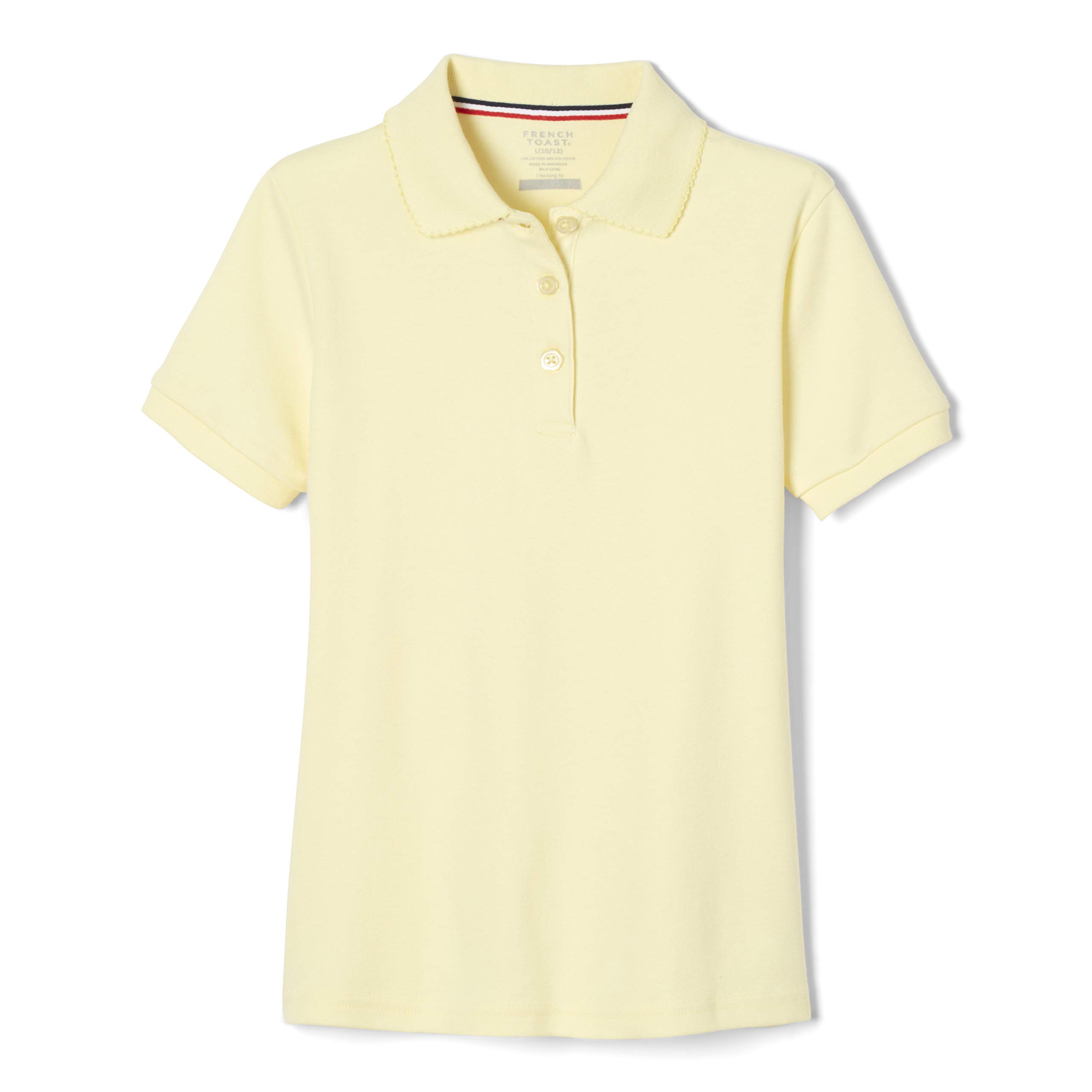 French Toast Girls' Short Sleeve Picot Collar Polo Shirt (Standard & Plus)