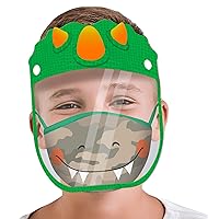 ABG Accessories Kids Face Shield with Matching Little Boys Reusable Fabric Mask Age3-7