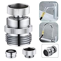 Faucet to Garden Hose Adapter,Brass 3/4-Inch Garden Hose Adapter with Aerator, Swivel Faucet Adapter Kit，Sink Faucet Adapter for Kitchen And Bathroom,Chrome…