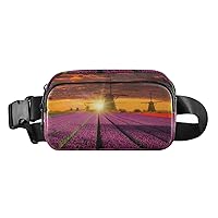 Windmill Tulip Sunset Belt Bag for Women Men Water Proof Small Fanny Pack with Adjustable Shoulder Tear Resistant Fashion Waist Packs for Outdoor Sports